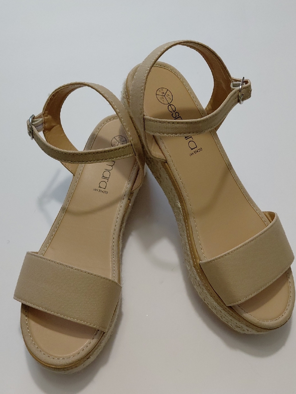 ESMARA Women's Tan Ankle Strap Sandals Size 7